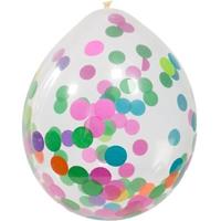 4x Transparante ballon gekleurde confetti 30 cm Transparant