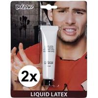Smiffys 2x Vloeibare latex make up in tube 28 ml Multi