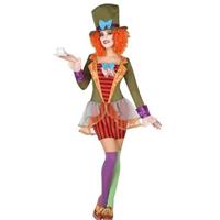 Fiesta carnavales Clown met hoge hoed verkleed set voor dames
