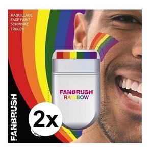 2x Regenboog schmink stift Multi