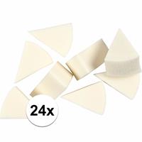 Driehoekige witte sponsjes 24 stuks Wit
