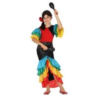 Fiesta carnavales Braziliaanse samba/rumba danseres verkleed kostuumvoor meisjes (7-9 jaar) Multi