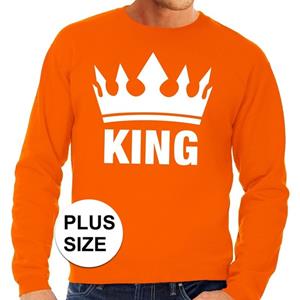 Shoppartners Oranje Koningsdag King kroon grote maten sweater / trui heren Oranje
