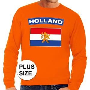 Shoppartners Oranje Holland vlag grote maten sweater / trui heren Oranje