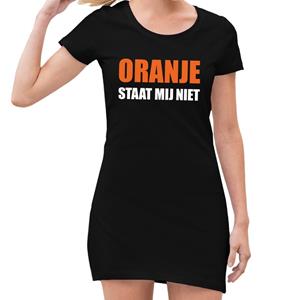 Shoppartners Zwart Oranje staat mij niet jurk dames Zwart