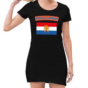 Shoppartners Zwart Holland met vlag jurk dames Zwart
