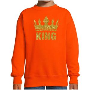 Shoppartners Oranje Koningsdag gouden King sweater kinderen 3-4 jaar (98/104) Oranje