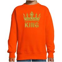Shoppartners Oranje Koningsdag gouden King sweater kinderen 9-11 jaar (134/146) Oranje