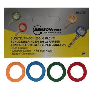Sleutel hoesjes / sleutel ringen 20 stuks diverse kleuren Multi