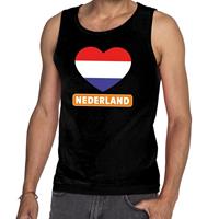 Toppers official merchandise Zwart Nederland hart mouwloos shirt heren Zwart