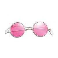Hippie / flower power verkleed bril roze Roze