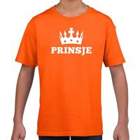 Shoppartners Oranje Prinsje met kroon t-shirt jongens (134-140) Oranje