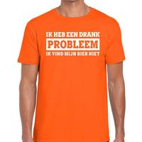 Shoppartners Oranje Ik heb een drankprobleem t-shirt voor heren