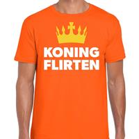 Shoppartners Oranje Koning flirten t-shirt voor heren