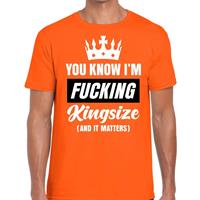 Shoppartners Oranje Fucking Kingsize t-shirt voor heren