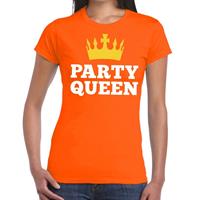 Shoppartners Oranje Party Queen t-shirt voor dames