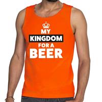 Shoppartners Oranje Koningsdag My Kingdom for a beer tanktop voor heren