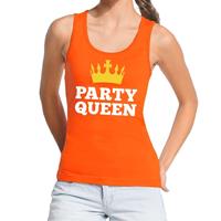 Shoppartners Oranje Party Queen tanktop / mouwloos shirt voor dames
