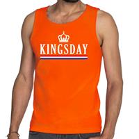 Shoppartners Oranje Kingsday met vlag tanktop / mouwloos shirt voor heren