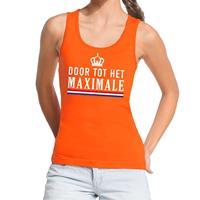 Shoppartners Oranje Door tot het Maximale tanktop / mouwloos shirt voor dames