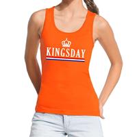Shoppartners Oranje Kingsday vlag tanktop / mouwloos shirt voor dames