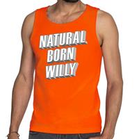 Shoppartners Oranje Natural born Willy tanktop / mouwloos shirt voor he Oranje