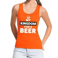 Shoppartners Oranje My kingdom for a beer tanktop dames Oranje