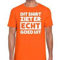 Shoppartners Dit shirt ziet er ECHT goed uit t-shirt oranje heren Oranje