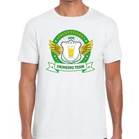 Shoppartners Wit vrijgezellenfeest drinking team t-shirt groen geel heren Wit