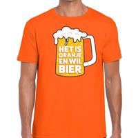 Shoppartners Oranje Het is oranje en wil bier t-shirt heren Oranje