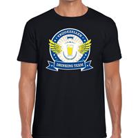 Shoppartners Zwart vrijgezellenfeest drinking team t-shirt blauw geel heren Zwart