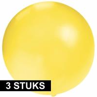 3x Grote ballonnen 60 cm geel Geel