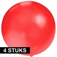 4x Grote ballonnen 60 cm rood Rood