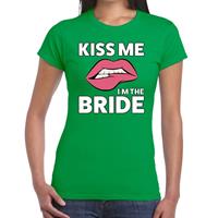 Shoppartners Kiss me i am the bride t-shirt groen dames Groen