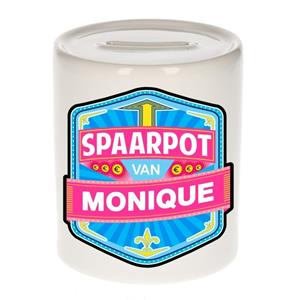 Kinder spaarpot voor Monique - keramiek - naam spaarpotten