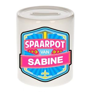 Kinder spaarpot voor Sabine - keramiek - naam spaarpotten