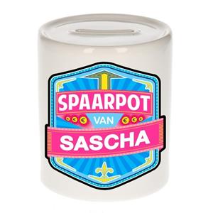 Kinder spaarpot voor Sascha - keramiek - naam spaarpotten