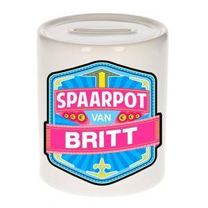 Kinder spaarpot voor Britt - keramiek - naam spaarpotten