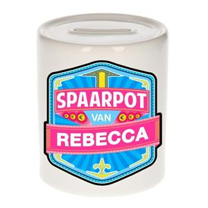 Kinder spaarpot voor Rebecca - keramiek - naam spaarpotten