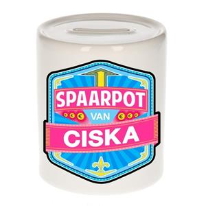 Kinder spaarpot voor Ciska - keramiek - naam spaarpotten