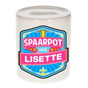 Kinder spaarpot voor Lisette - keramiek - naam spaarpotten