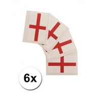 6 Engelse vlag tattoo stickers Multi