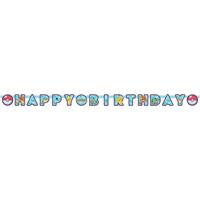 Pokemon themafeest wenslijn/letterslinger Happy Birthday 218 x 1 Multi