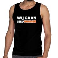 Shoppartners Nederland supporter tanktop Wij gaan LeeuWinnen zwart heren Zwart