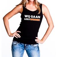 Shoppartners Nederland supporter tanktop Wij gaan LeeuWinnen zwart dames Zwart