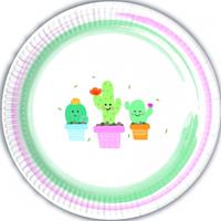 Pappteller Cactus 23 cm, 8 Stück