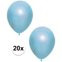 20x Blauwe metallic ballonnen 30 cm Blauw