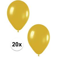 20x Gouden metallic ballonnen 30 cm Goudkleurig