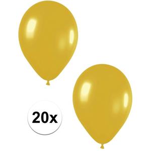 20x Gouden metallic ballonnen 30 cm Goudkleurig