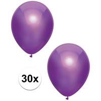 30x Paarse metallic ballonnen 30 cm Paars